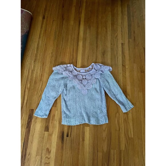 1980s vintage Michael Carrie silk and cotton sweater, M, periwinkle sweater - Picture 1 of 7